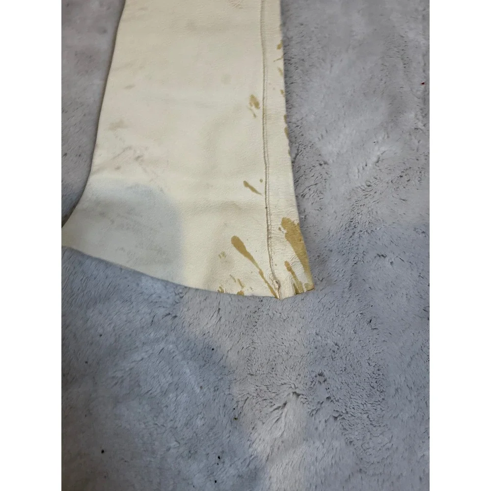 Vintage‎ Cream Leather Opera Gloves Long Evening Formal Costume Distressed